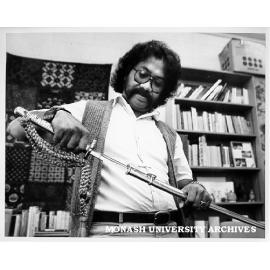 Tutor Mr Basoeki Koesasi with Samurai sword