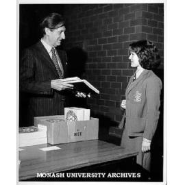 Catholic Ladies College student Lilian Bariola receiving Goethe Poetry Prize from Mr W. Zellweger, consul of Switzerland