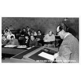 Professor Jiri Neustupny opening Information Exchange Forum for teaching staff of departments of Japanese and German