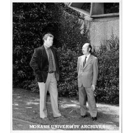 Associate Professor Harry Bolitho (left) and Mr Kensaku Shirai, foreign editor of Tokyo 'Asahi Shimbun'