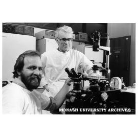Immunological researchers Dr Harry Ward (left) and Dr Richard Boyd