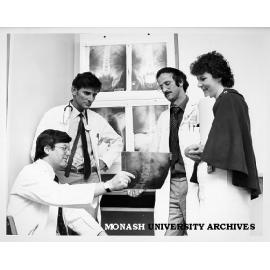 Members of Monash hypertensive team at Prince Henry's, from left: Dr Bruce Jackson, Dr Geoff Matthews, Dr Barry McGrath and Sister Sandra Bridge