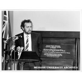 Professor Stephen Cordner speaking at opening of Coronial Services Centre