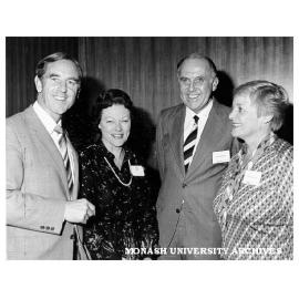 Premier John Cain (left) and Mrs Cain, with Professor Ian Polmear and Mrs Polmear at ICSMA Conference