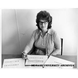 HEARU researcher Natalie Kellett, with an example of 'chunking'