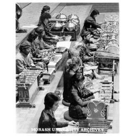 Javanese gamelan orchestra accompanying performance of 'Ramayana', on stage in Robert Blackwood Hall