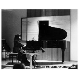 Pianist Shimada Lili at concert in Music department auditorium