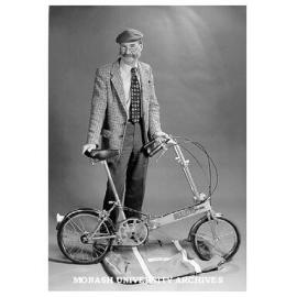 Laboratory manager George Brownfoot with newly designed bike to be tested for fatigue
