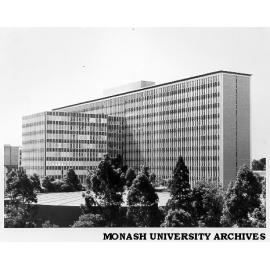 Menzies building from south east, rotunda roof in foreground