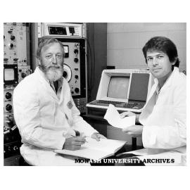 Reader Dr Bill Webster (left) with visiting French researcher Dr Jacques Serviere