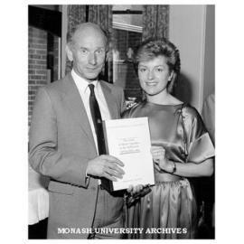 Minister for Ethnic Affairs Mr Peter Spyker with student Radmilla Borkovic