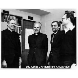 Professor Jiri Marvan (second right) with visitors: Fr Peter Knowles (left), Monsignor Jaroslav Skarvada, and Fr Laurence Foote