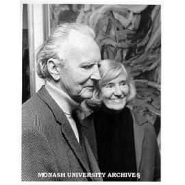 Artist Noel Counihan and his wife at opening of 'Dreams, Fears and Desires' exhibition
