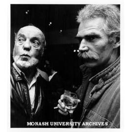 Photographers Wolfgang Sievers (left) and Roderick McNichol at opening of 'The Lens and Eye' exhibition