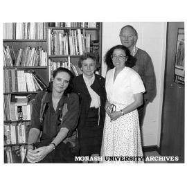 Monash academics with links to Universidad Complutense, from left: Dr Dianne Bradley, Dr Alba Romano, Dr Alun Kenwood, and Mrs Sonia Lewin-