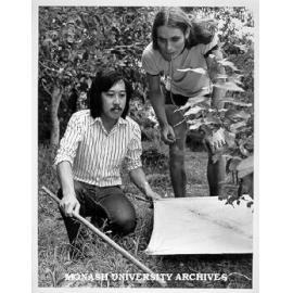 Dr Alan Yen (left) and student Alan Andersen collecting insects