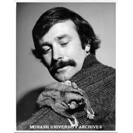 Researcher Graeme Suckling with sugar glider