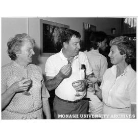 Senior lecturer Ian Hiscock at his retirement function, with Pat Coates (left) and Val Baxter