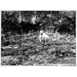 Dr Dennis O'Dowd with Christmas Island Red Crabs