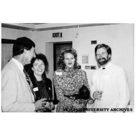 London reception for Monash alumni. Associate Professor Ian Rae (left), Ingrid Scheffler, Jane Heath and Graeme Cliff