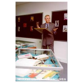 Vice-Chancellor Professor David Robinson opening exhibition in Main Library