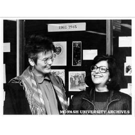 Ms Srebrenka Kunek of Centre for Migrant and Intercultural Studies (left) with visitor Dr Eleni Stamiris director of Mediterranean Women's Studies Institute in Athens