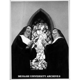 June Bronhill (right) and Patricia Vivien-Lall in 'Nunsense'