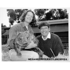 Mr Vernon Steele (holding Wilbur the wombat) and Professor Alan Trounson