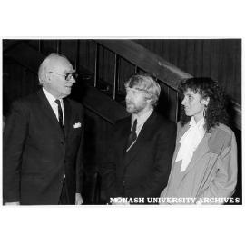 Sir Louis Matheson with Dr Fred Mendelsohn and Dr Jeannette Milgrom after delivering Jubilee Oscar Mendelsohn lecture