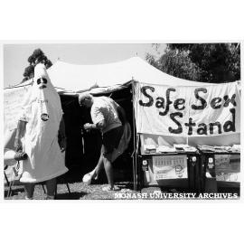 Medical students Safe Sex stand at Orientation week