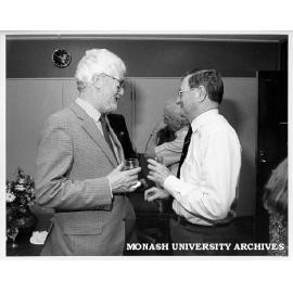 Mr Brian Southwell (right), with Mr Denis Richardson at farewell gathering