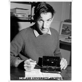 Professor J. M. Cullen examining egg-sucking kit