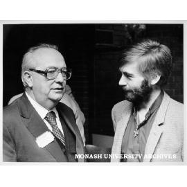 Bishop Karoly Toth (left) with Reverend Philip Huggins at Peace Studies Network seminar