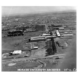 Aerial view of Science and Humanities buildings from north