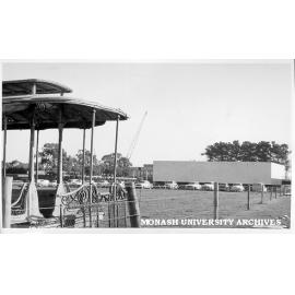 Junior Physics building with Talbot Colony cable car in foreground