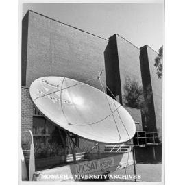 Receiving audio dish for inaugural Aussat lecture