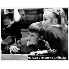 Pupils from Essex Heights Primary School taking part in competition at Robert Blackwood Hall