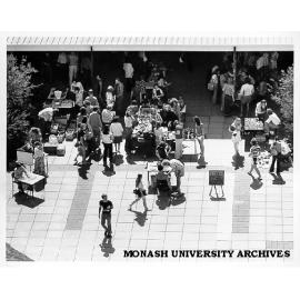 Friday market stalls outside Union building