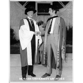 Honorary Doctor of Laws Sir Lindesay Clark with Professor Arthur Clark