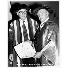 Honorary Doctor of Engineering Sir Charles McGrath with Chancellor Sir Richard Eggleston