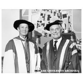 Honorary Doctor of Laws Dr G. A. Rattigan (left) with University Visitor Sir Henry Winneke