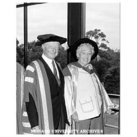 Honorary Doctor of Laws Kylie Tennant, with Chancellor Sir George Lush
