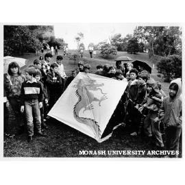 Krongold Centre children with dragon kite for Chinese New Year