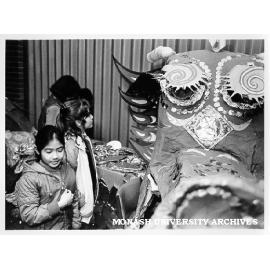 Krongold Centre children with Chinese New Year dragons