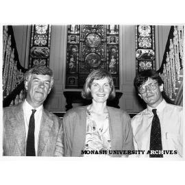Launch of joint research project with National Heart Foundation. Foundation director Dr Robert Hodge (left), study director Dr Denise Ruth and chairman of risk program development working group Dr Leon Pitermann