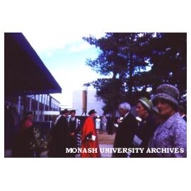 Dignitaries leaving dais after opening ceremony