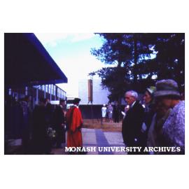 Dignitaries leaving dais after opening ceremony