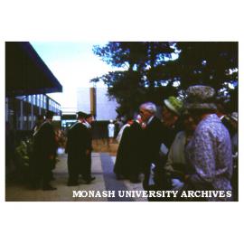 Dignitaries leaving dais after opening ceremony