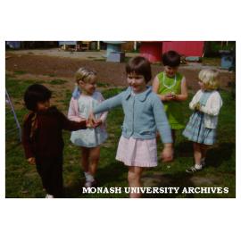 Children playing at Birch Cottage, October 1968