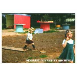 Girls playing at Birch Cottage